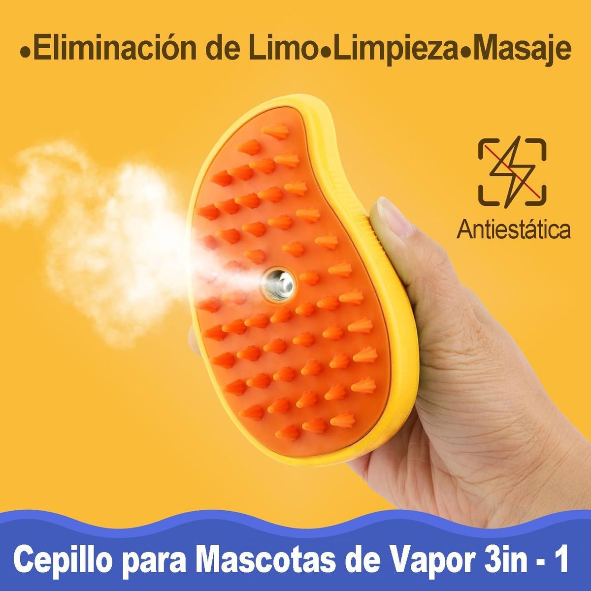 GENERICO - Cepillo Peine a Vapor 3 en 1 para Gatos y Perros Recargable