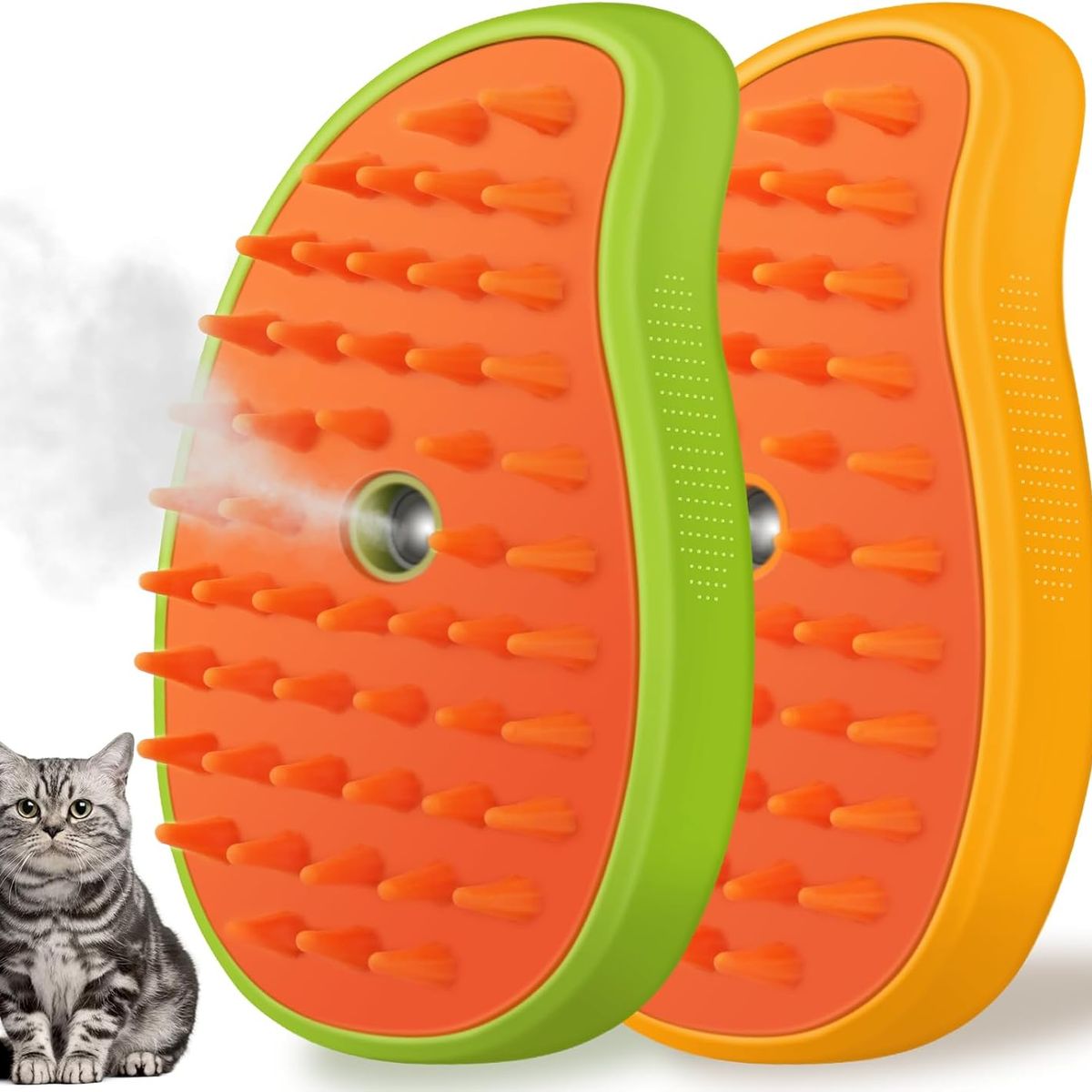 ROSH - 02 Cepillos Peine a Vapor 3 en 1 para Gato Perros Recargable