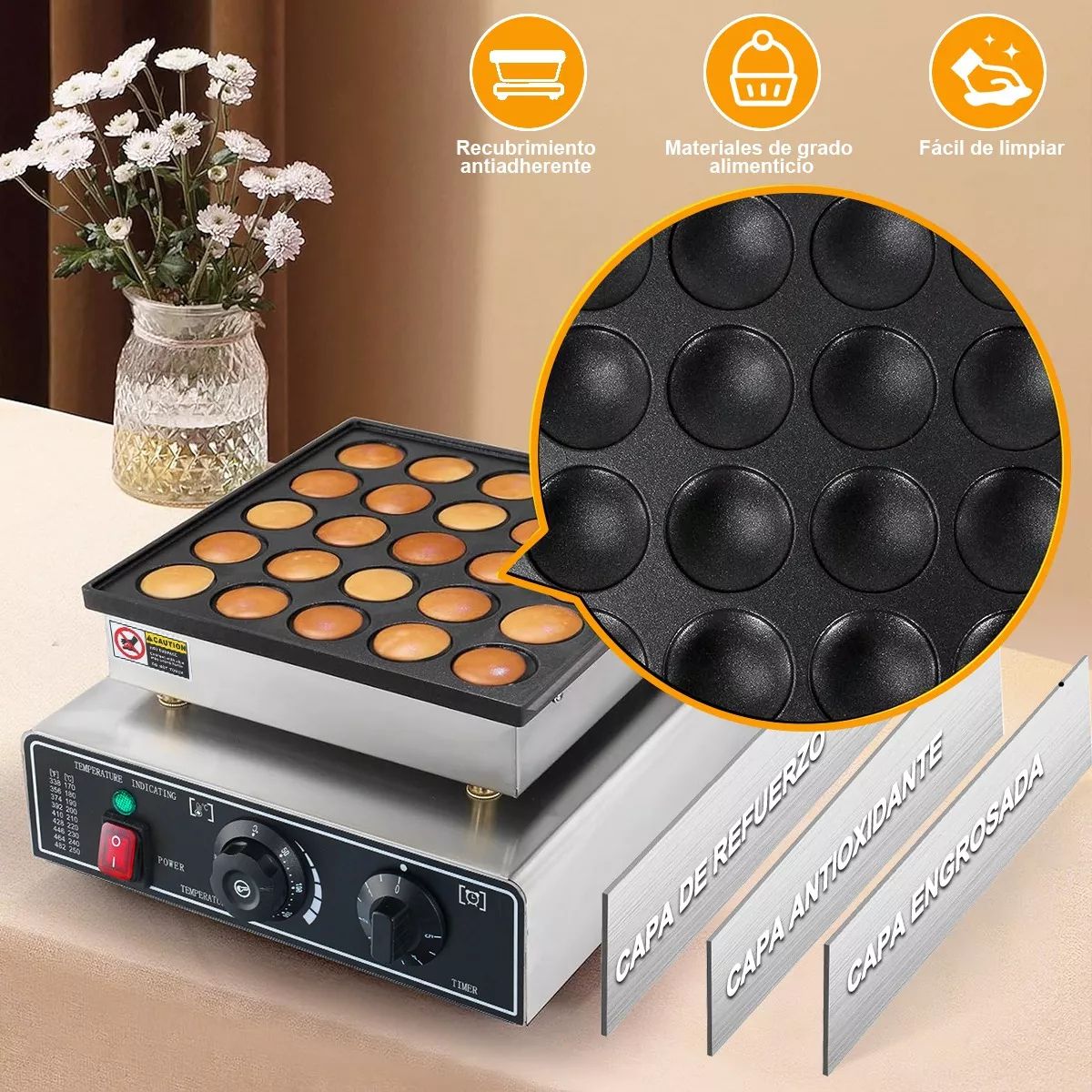 U BUY - Mini Máquina Hacer Panqueques Eléctrica Comercial Industrial