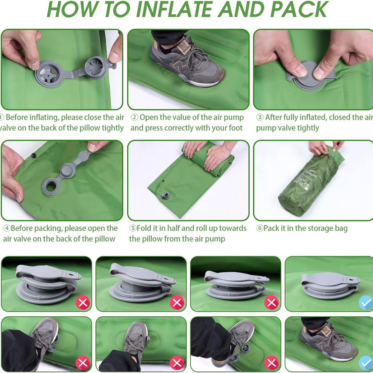 U BUY - Colchoneta Inflable Autoinflable Portátil Para Dormir