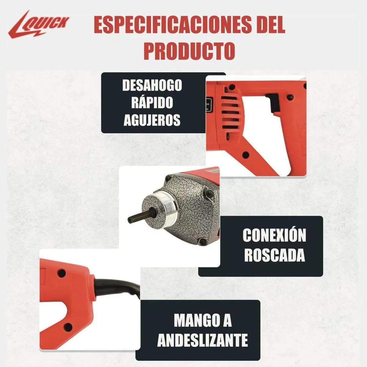 QUICK - Quick Vibrador Hormigón 800w Sonda 15mts Línea Profesional