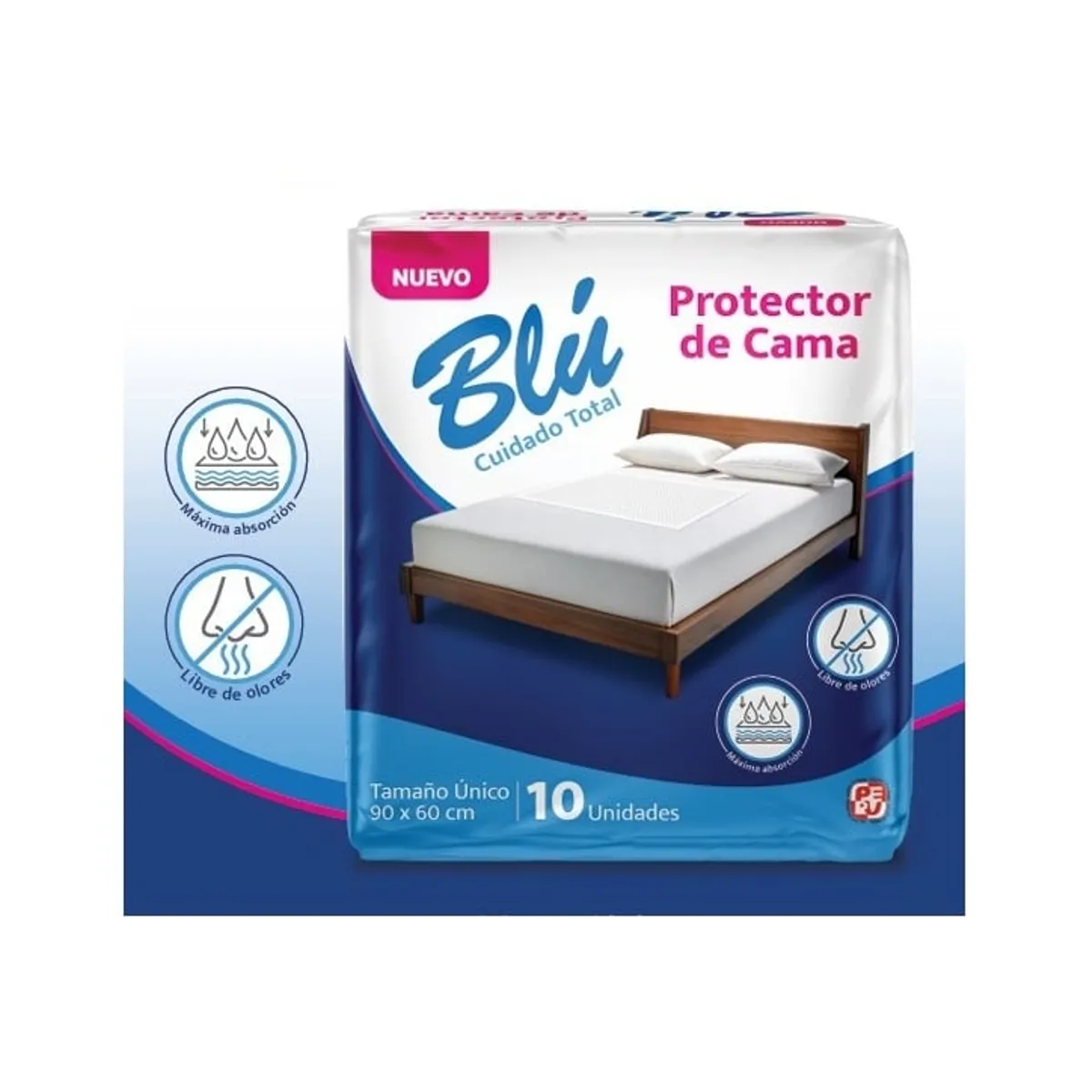 GENERICO - PROTECTOR DE CAMA  90X60 CM PAQUETE X 10 UNIDADES