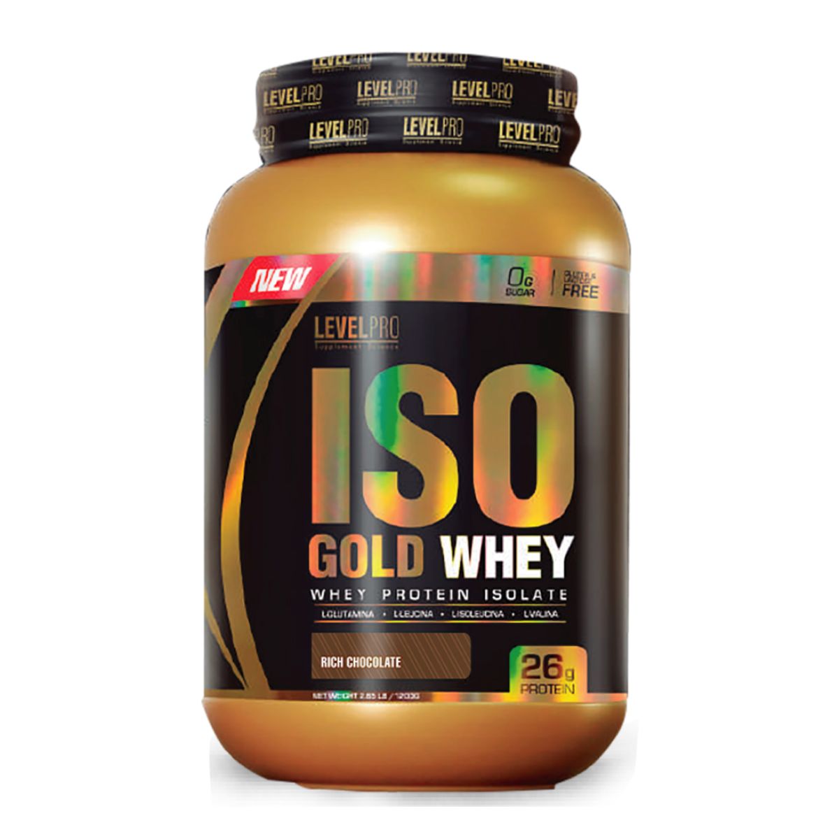 LEVEL PRO - PROTEÍNA ISO GOLD WHEY 1KG CHOCOLATE + 3 XB