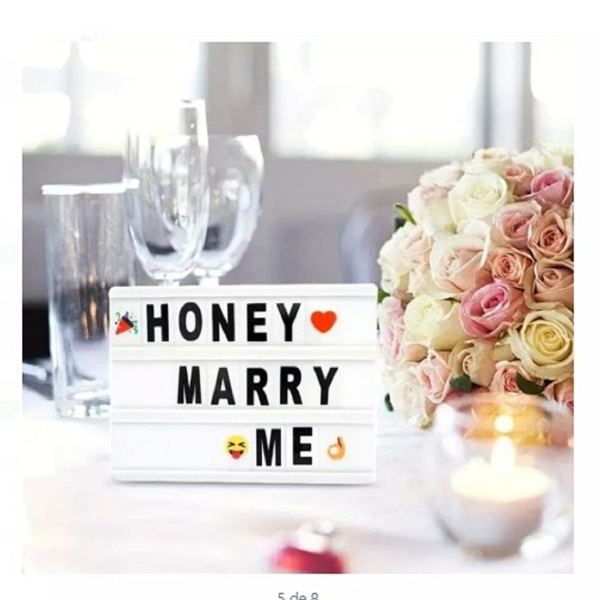 GENERICO - Pizarra Led con Letras Negras  Intercambiables A1