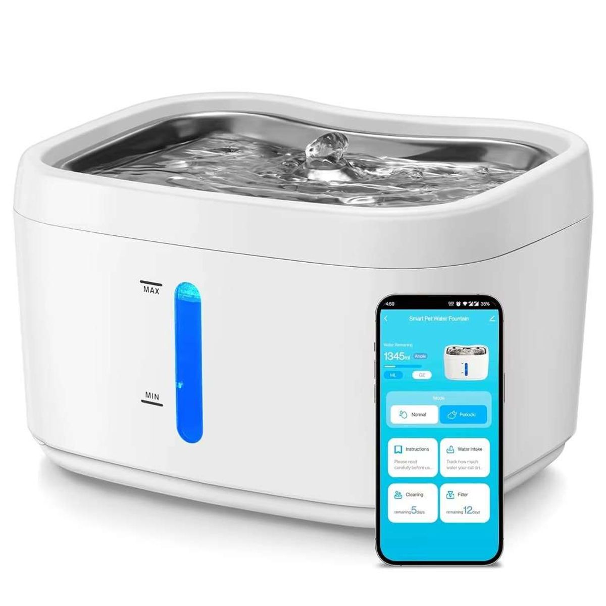 AMICATS - Fuente de Agua Inteligente para Mascotas  2,5L