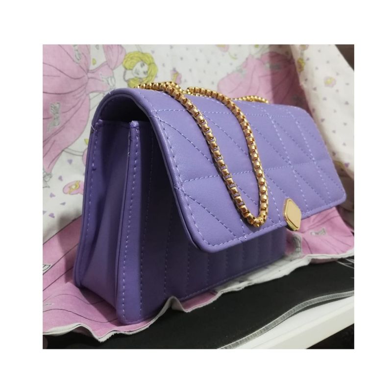OEM - Cartera Bolso de Hombro con Cadena Elegante Color Lila