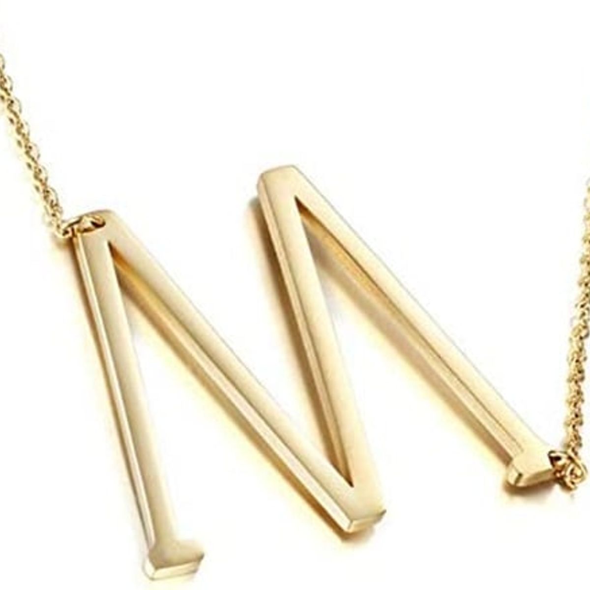 GENERICO - Collar con inicial en acero inoxidable M