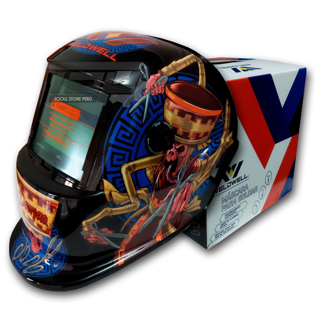 GENERICO - Máscara Fotosensible WELDWELL 2 Sensores Mod Ritual