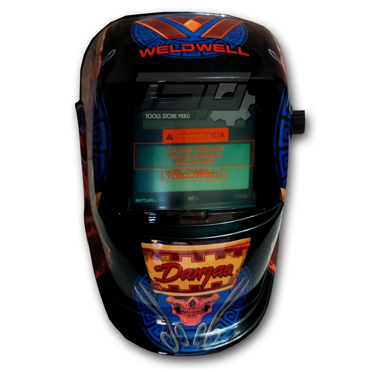 GENERICO - Máscara Fotosensible WELDWELL 2 Sensores Mod Ritual