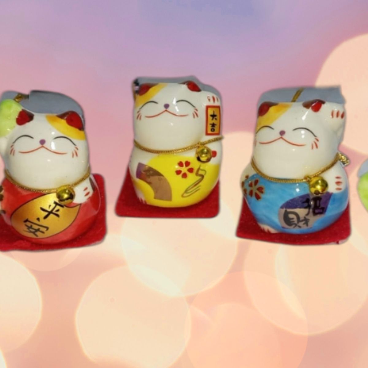 GENERICO - 5 ADORNOS DE GATO CHINO DECORATIVOS DIFERENTES DESEOS