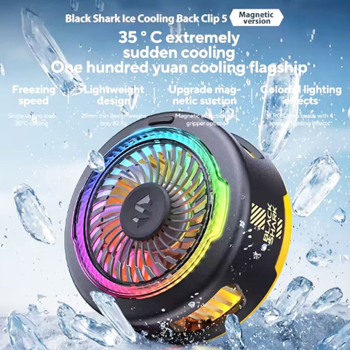 XIAOMI - BlackShark Rápido 5 Pegatinas magnéticas enfriador de teléfono Blanco