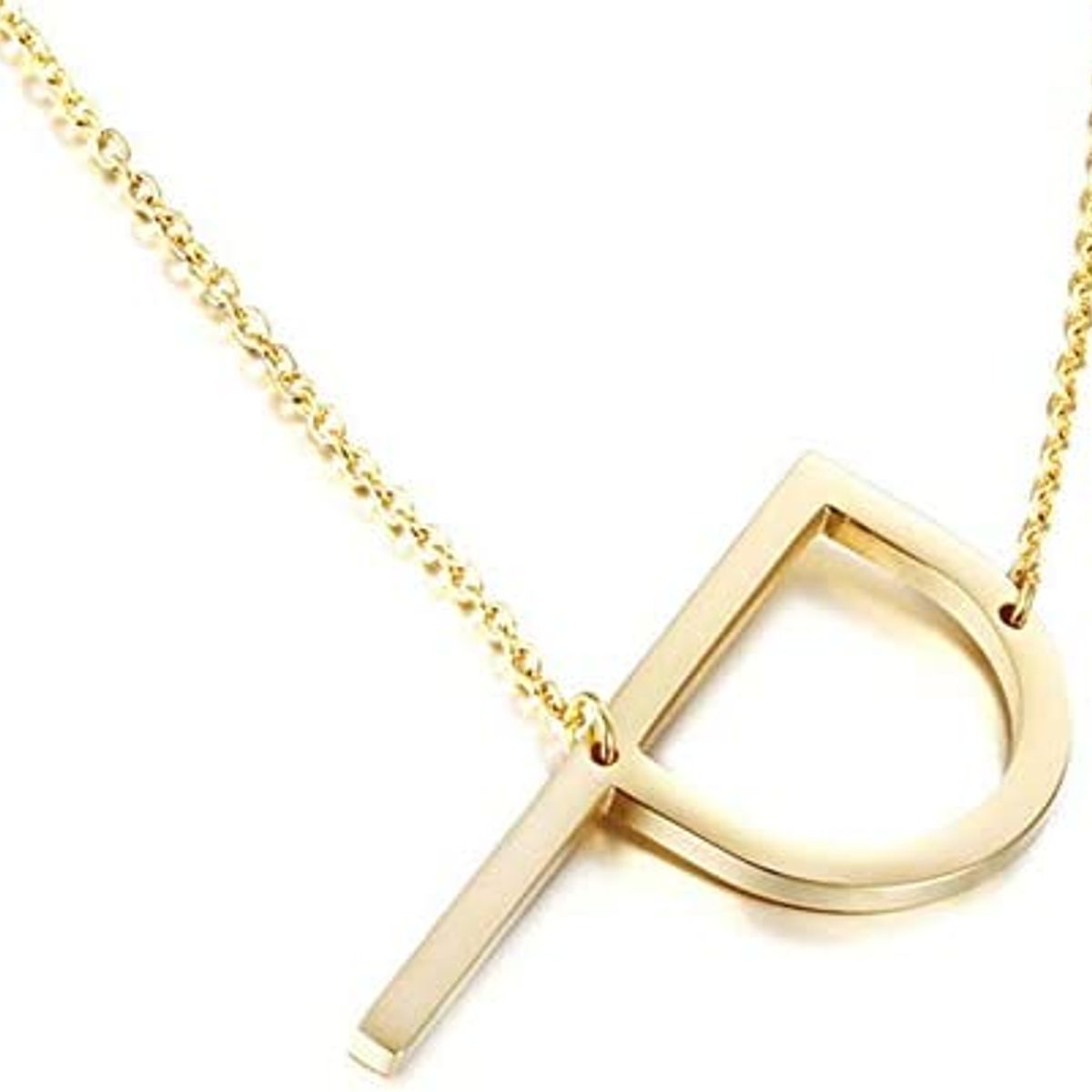 GENERICO - Collar con inicial en acero inoxidable P