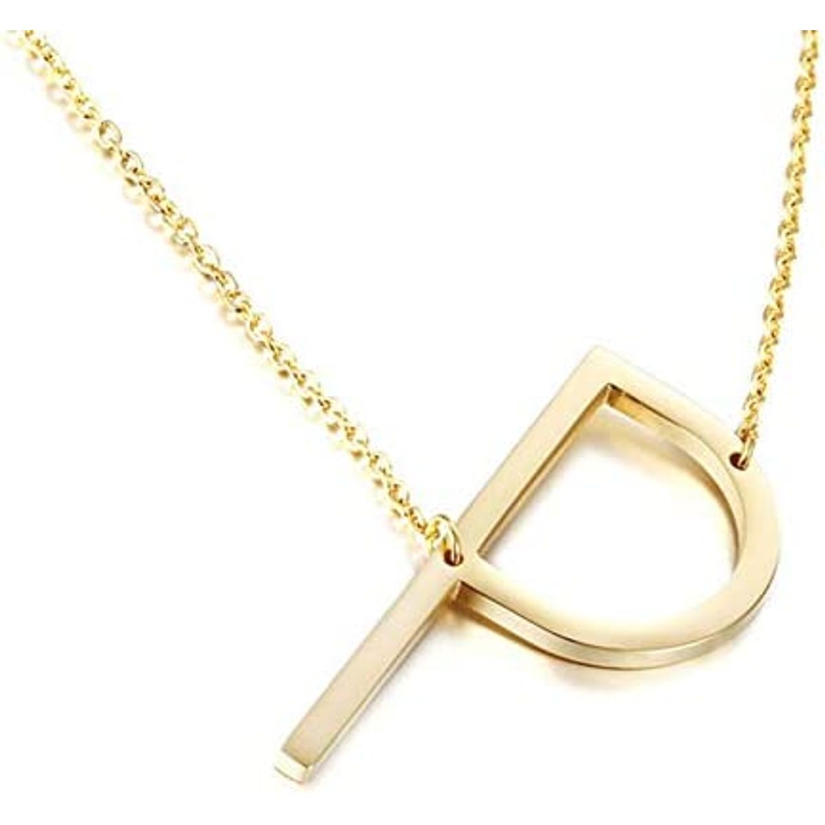 GENERICO - Collar con inicial en acero inoxidable P