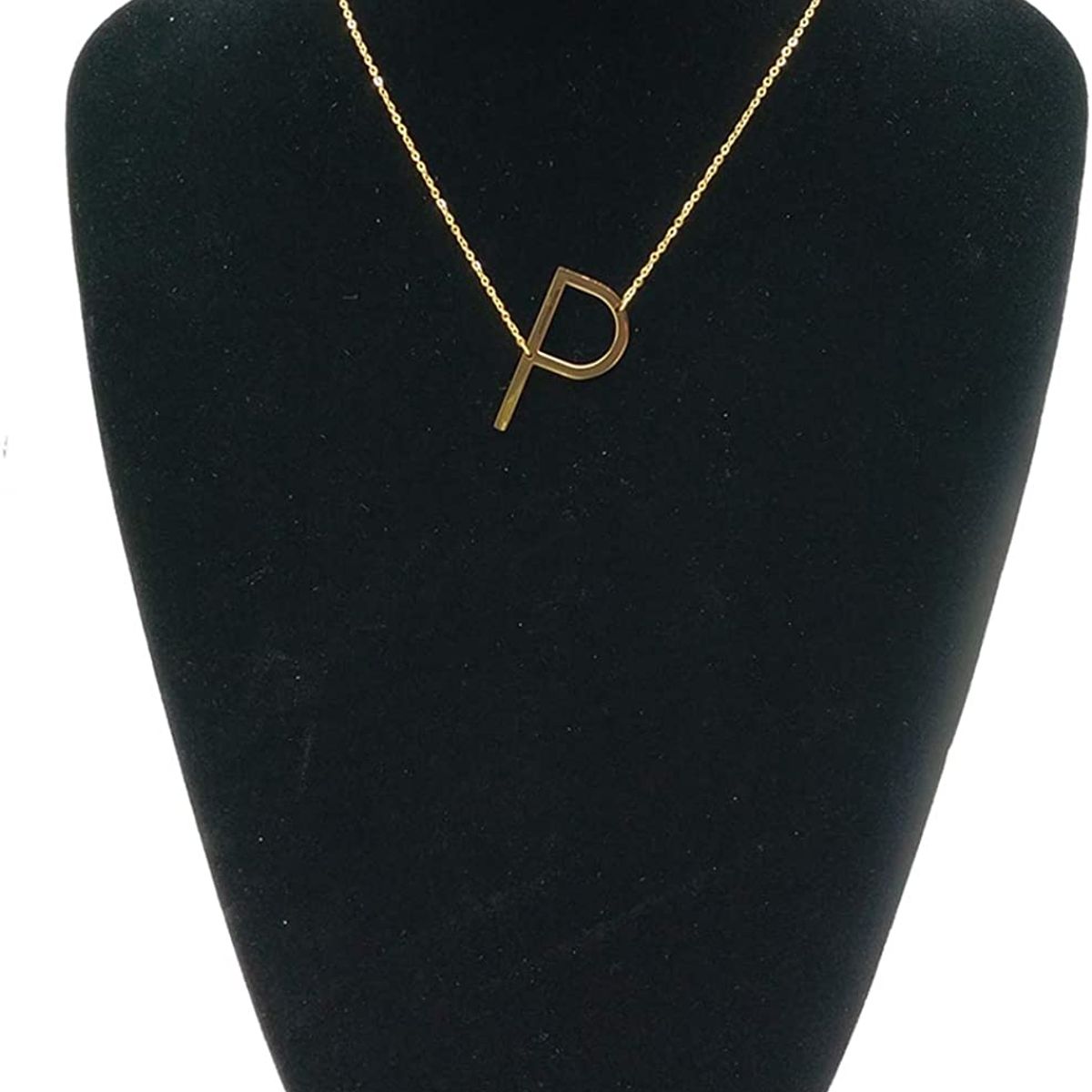 GENERICO - Collar con inicial en acero inoxidable P