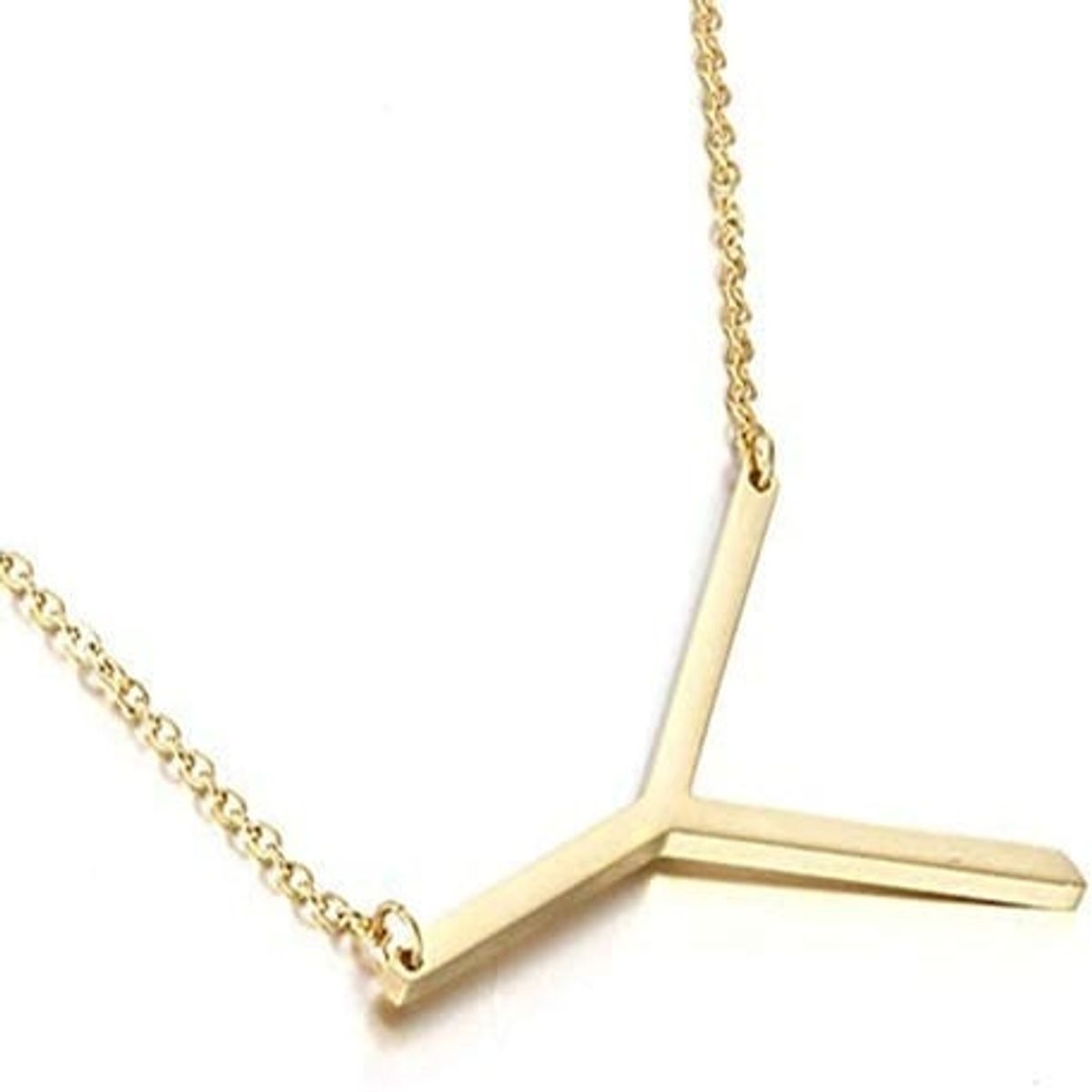 GENERICO - Collar con inicial en acero inoxidable Y