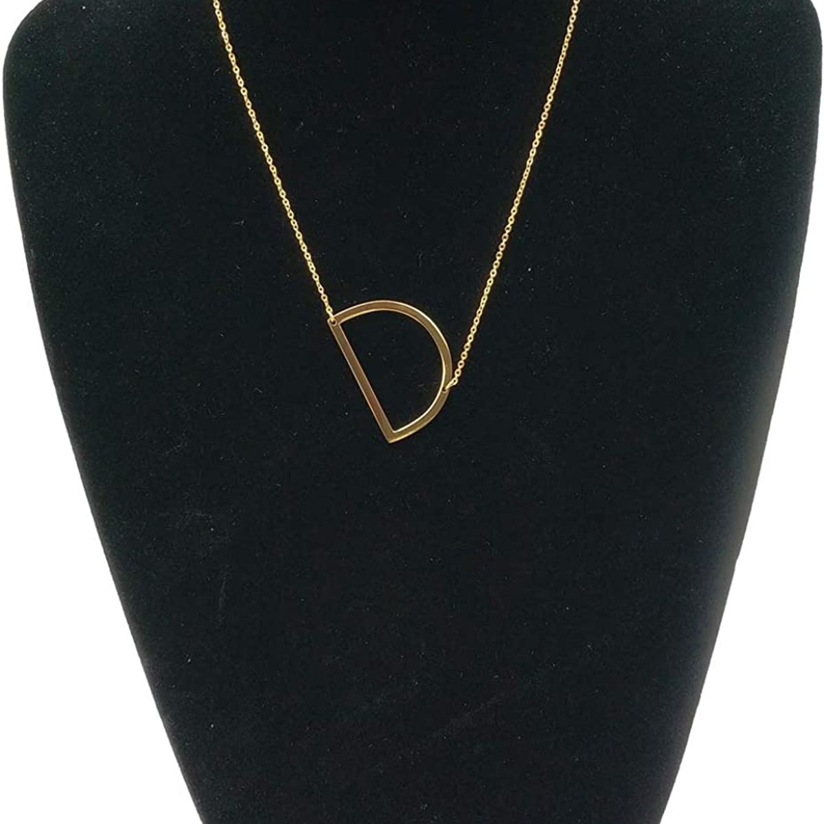 GENERICO - Collar con inicial en acero inoxidable D