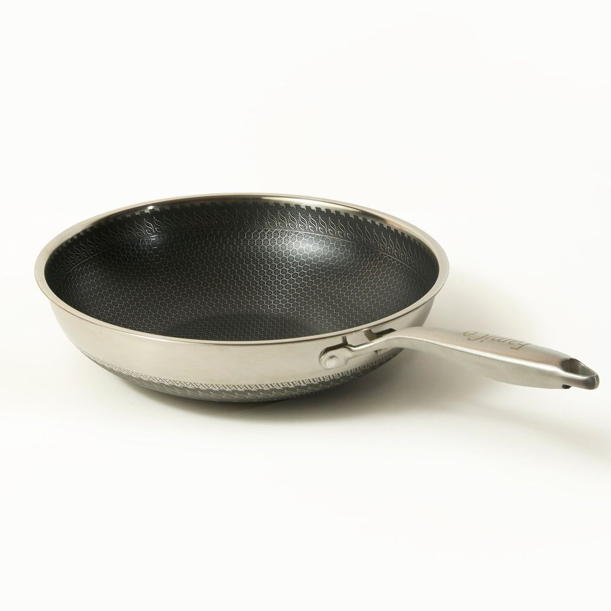 FAMICO - Sartén wok acero inoxidable de 34 cm con tapa