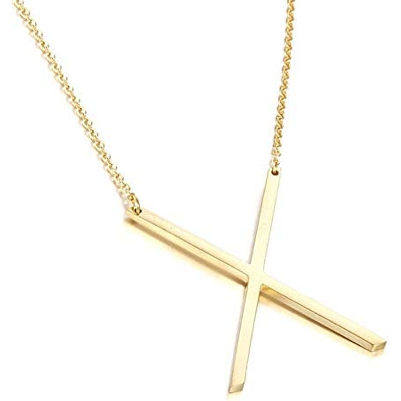 GENERICO - Collar con inicial en acero inoxidable X