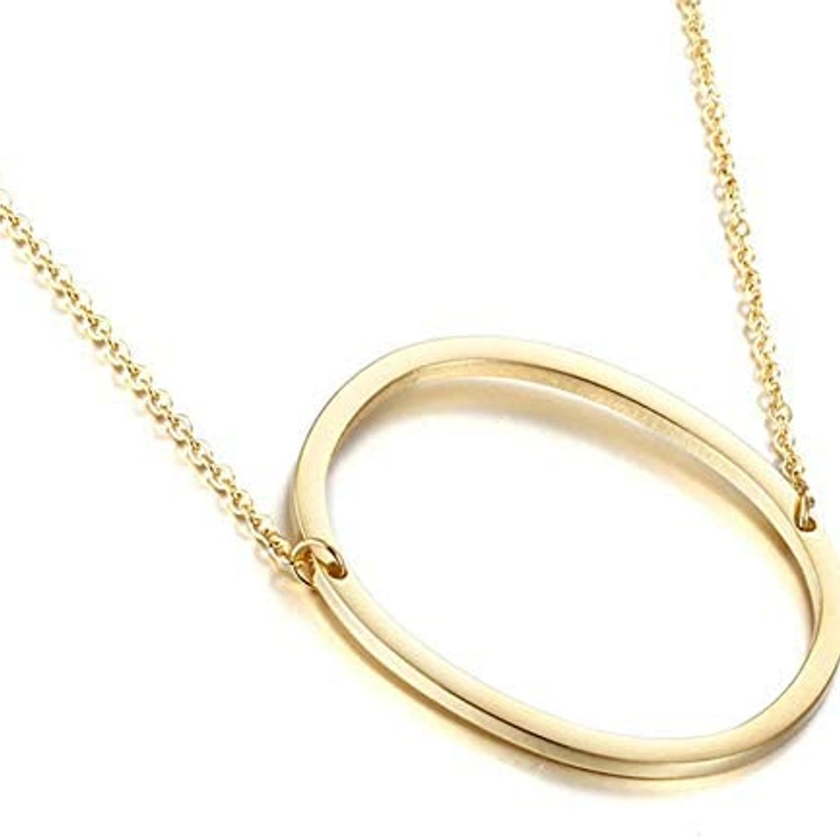 GENERICO - Collar con inicial en acero inoxidable O