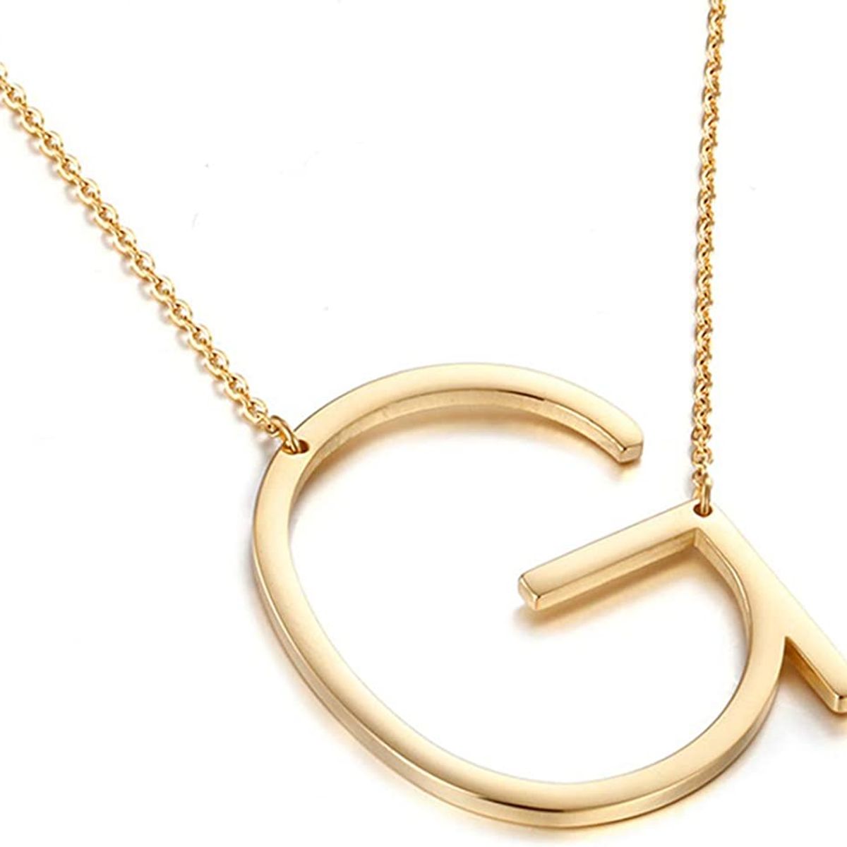 GENERICO - Collar con inicial en acero inoxidable G