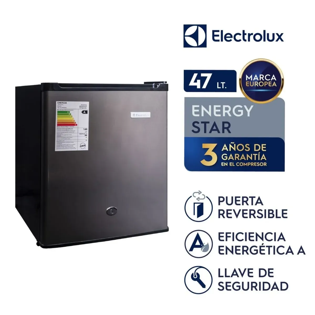 ELECTROLUX - Frigobar Electrolux  Frost One Door Inoxidable 47 Litros ERD50G2HPI