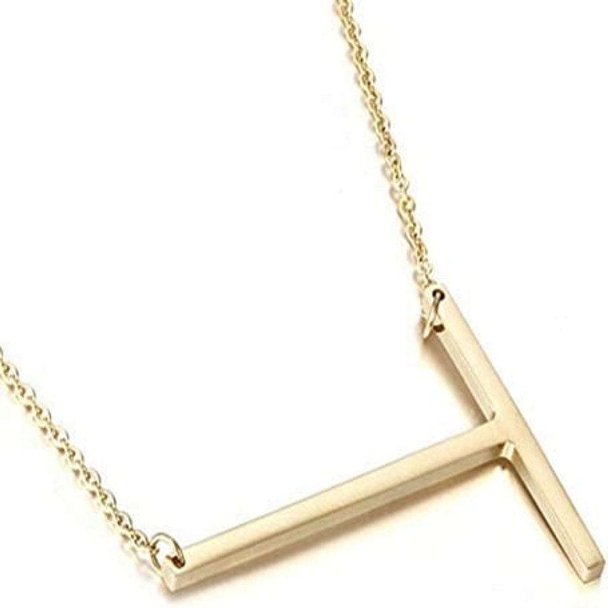 GENERICO - Collar con inicial en acero inoxidable T