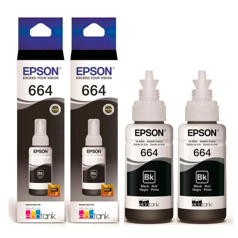EPSON - KIT DE 2 TINTAS EPSON 664 COLOR NEGRO
