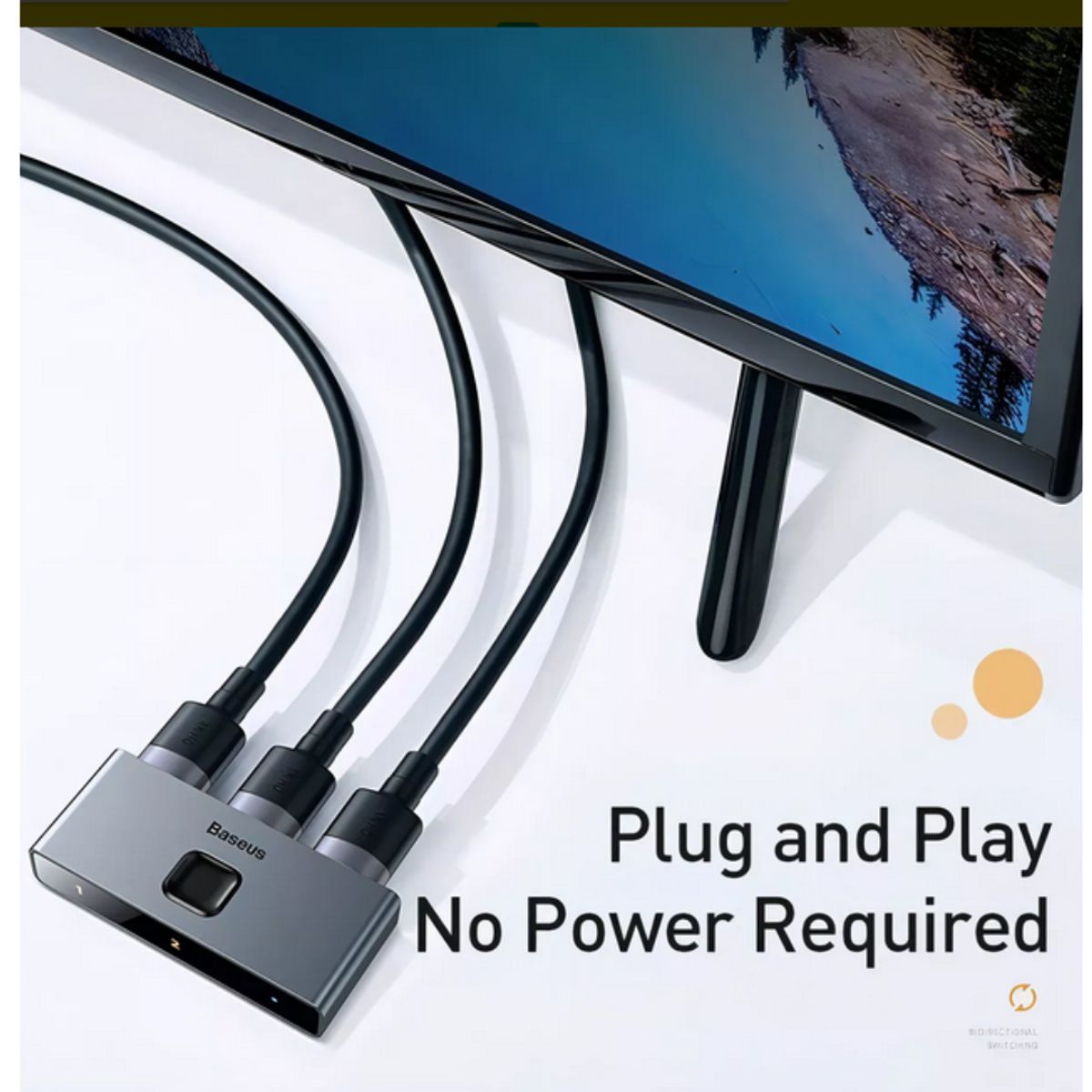 BASEUS - Switch Bidireccional Hdmi 1 X 2 4k 60hz 2 en 1 Matrix Baseus