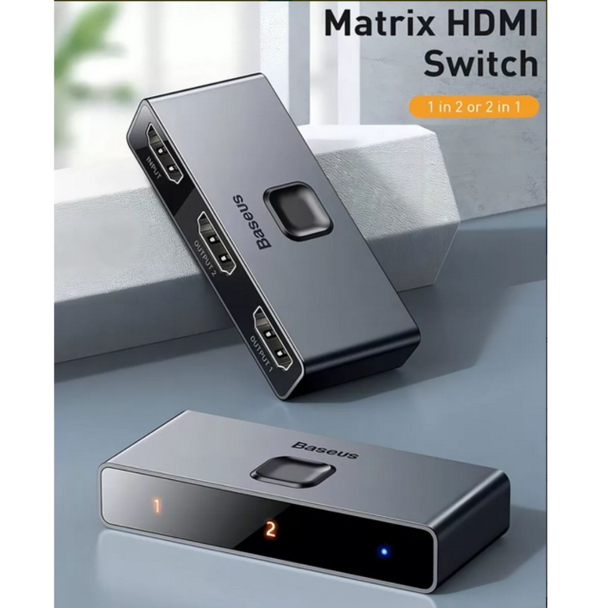 BASEUS - Switch Bidireccional Hdmi 1 X 2 4k 60hz 2 en 1 Matrix Baseus