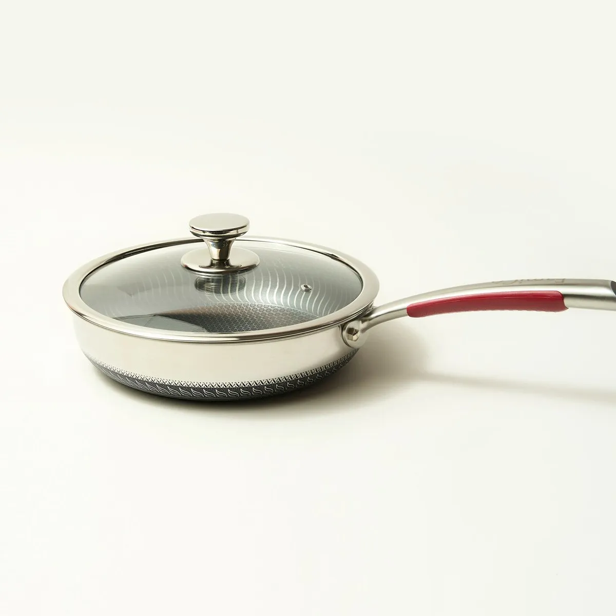 FAMICO - Sartén acero inoxidable de 28cm con tapa, Acero 304