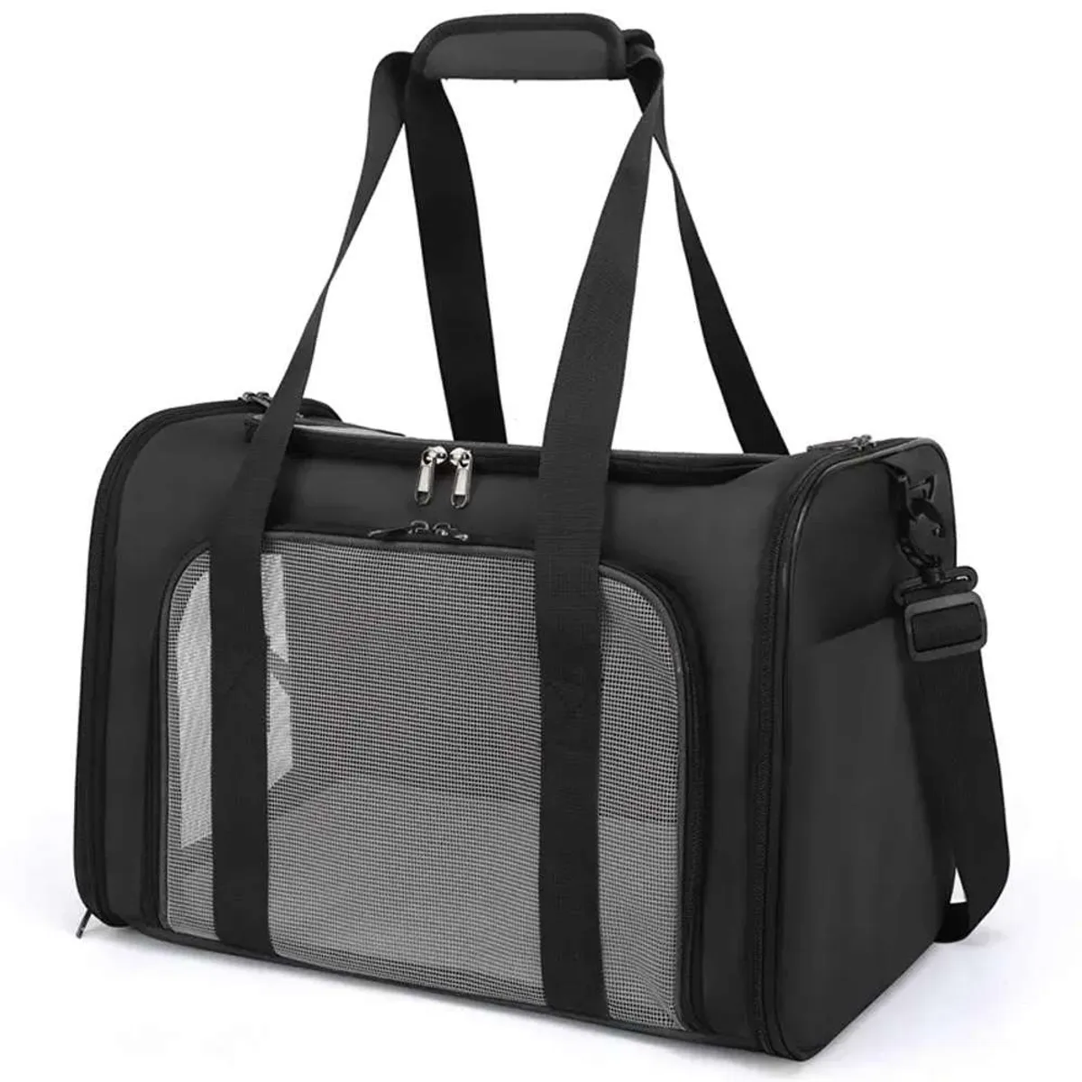AMICATS - Transportador de Mascotas Gatos y Perros Maletin Negro