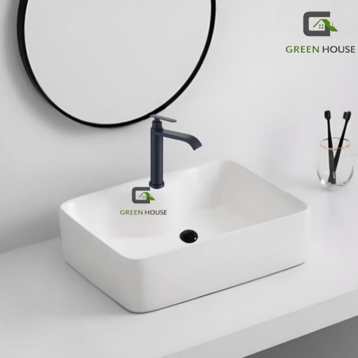 GENERICO - GRIFERIA  ACERO DE LAVATORIO BAJO NEGRO MATE AGUA FRIA