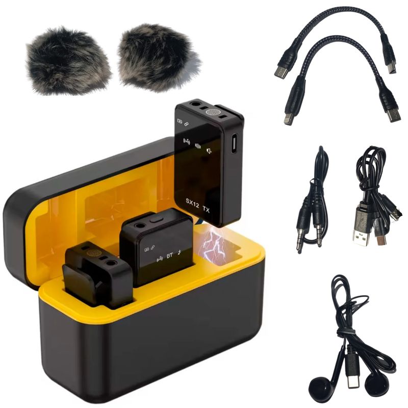 GENERICO - Micrófonos Inalámbricos Solaperos Recargables Dual 4 en 1 Sx12