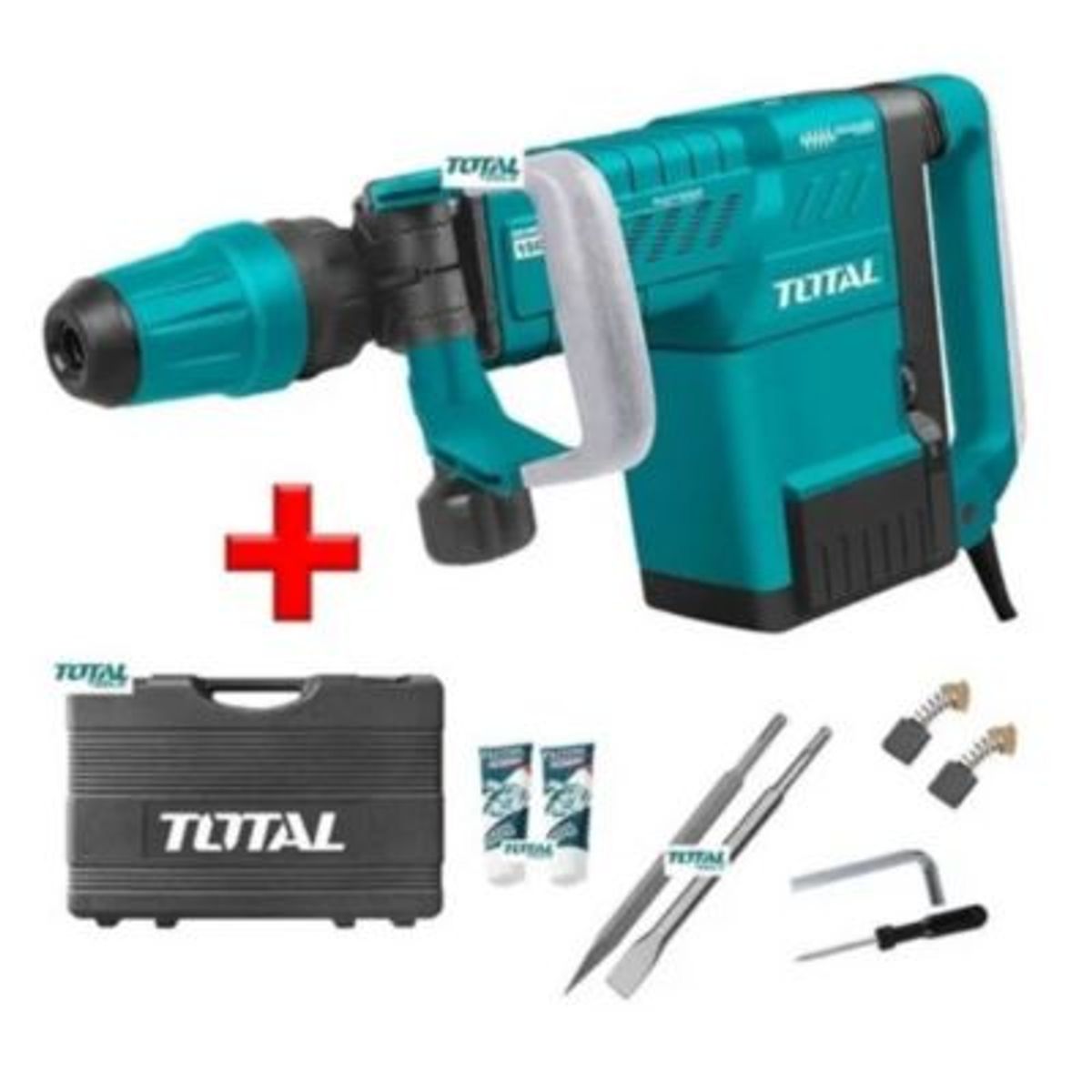 TOTAL TOOLS - Demoledor Sds Max 1500w + 2 Cinceles Th215002 Total Tools