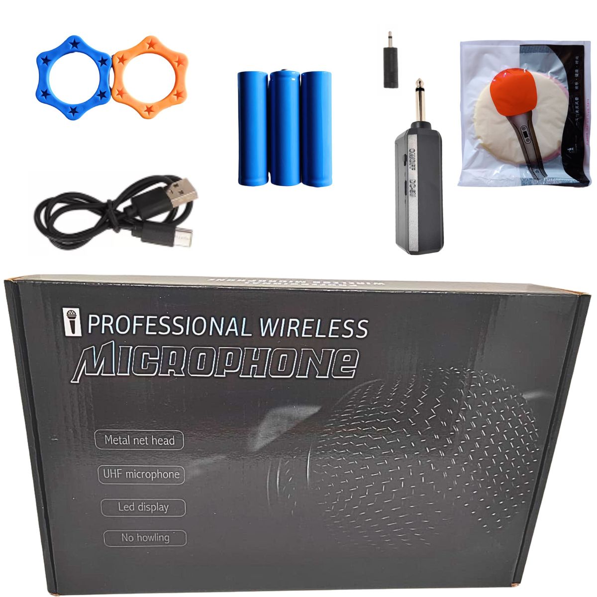 GENERICO - Micrófono Inalámbricos Recargables Dobles Karaoke Wireless UHF GE5-2