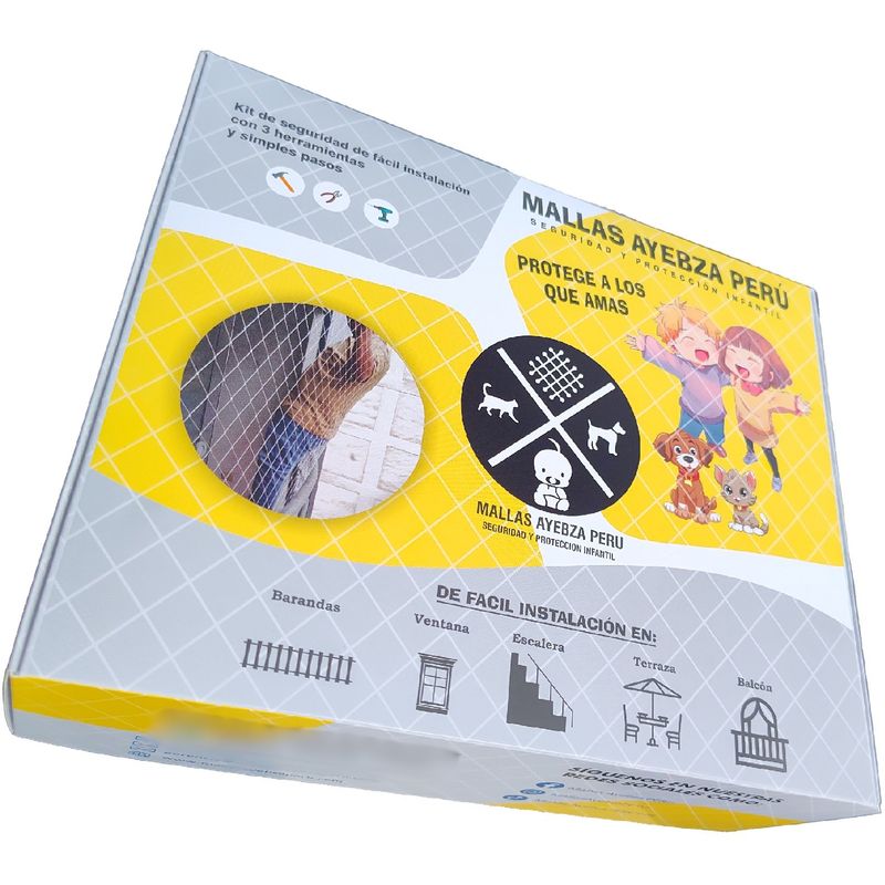 GENERICO - Malla de Seguridad Anticaidas KIT 250x800 CM