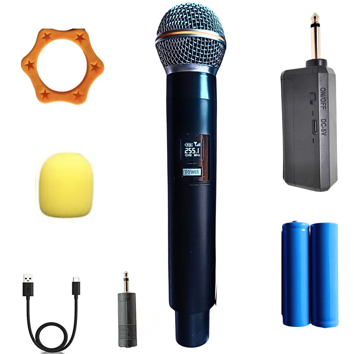 SEISA - Micrófono Inalámbricos Recargables Karaoke Wireless UHF GE5-1