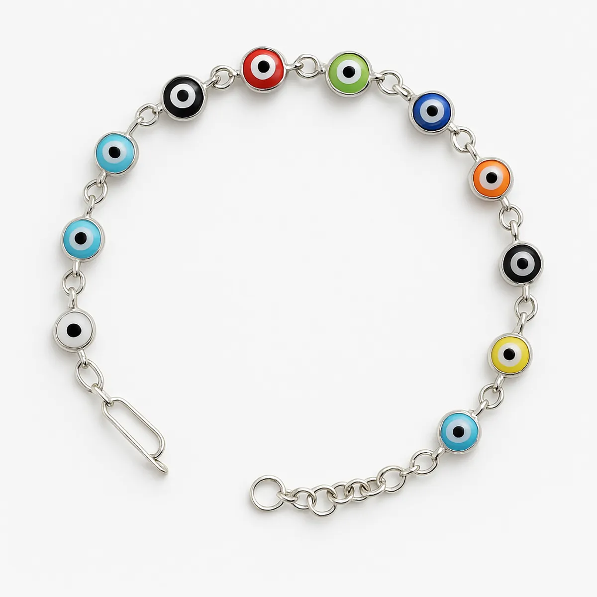 GENERICO - Pulsera ojos turcos plata 950 Mujer