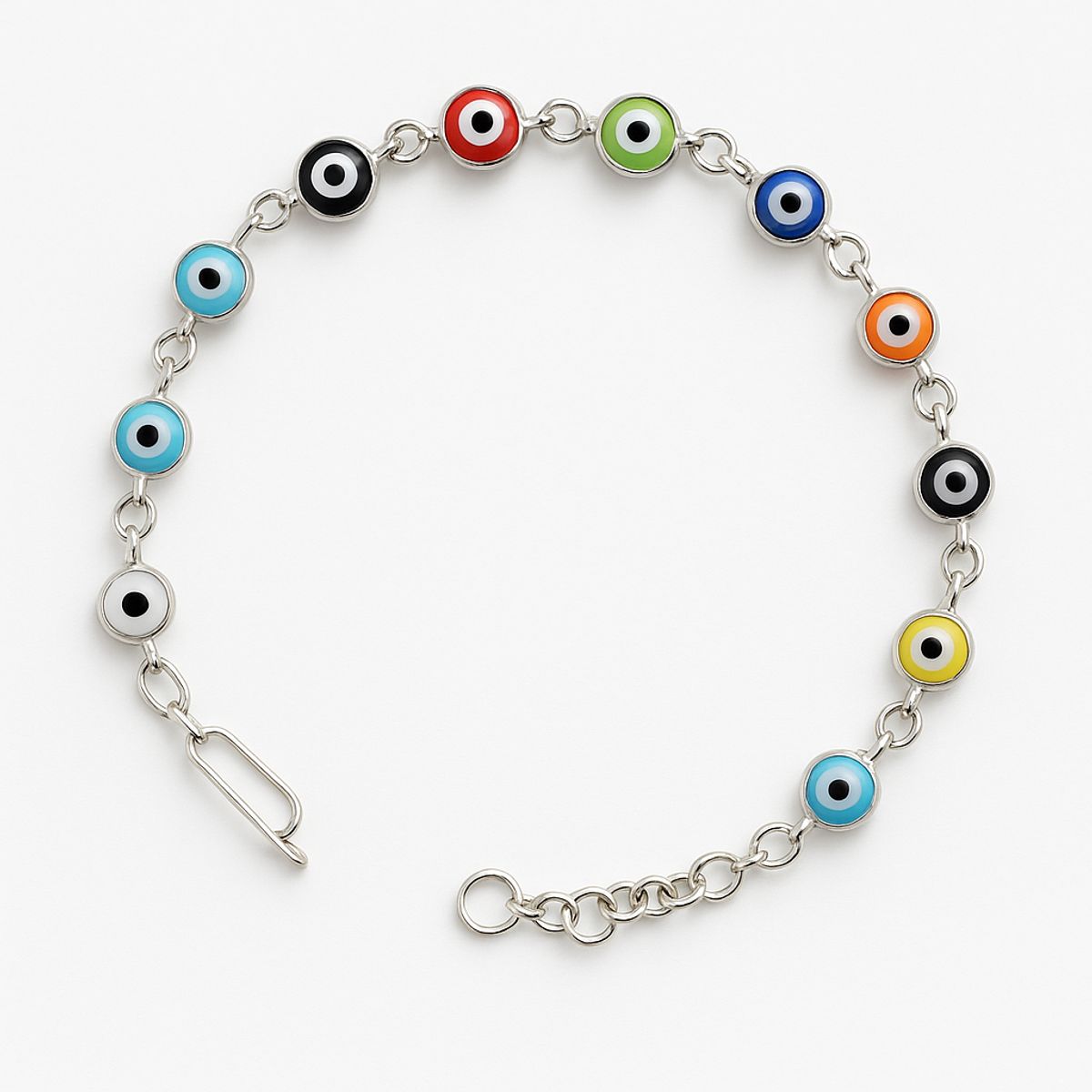 GENERICO - Pulsera ojos turcos plata 950 Mujer