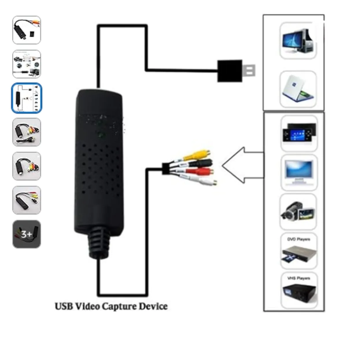 GENERICO - Capturadora De Video Sonido Easycap Tarjeta Usb Rca Captura