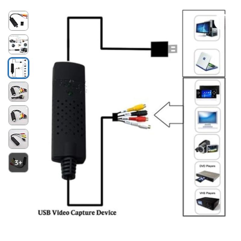 GENERICO - Capturadora De Video Sonido Easycap Tarjeta Usb Rca Captura