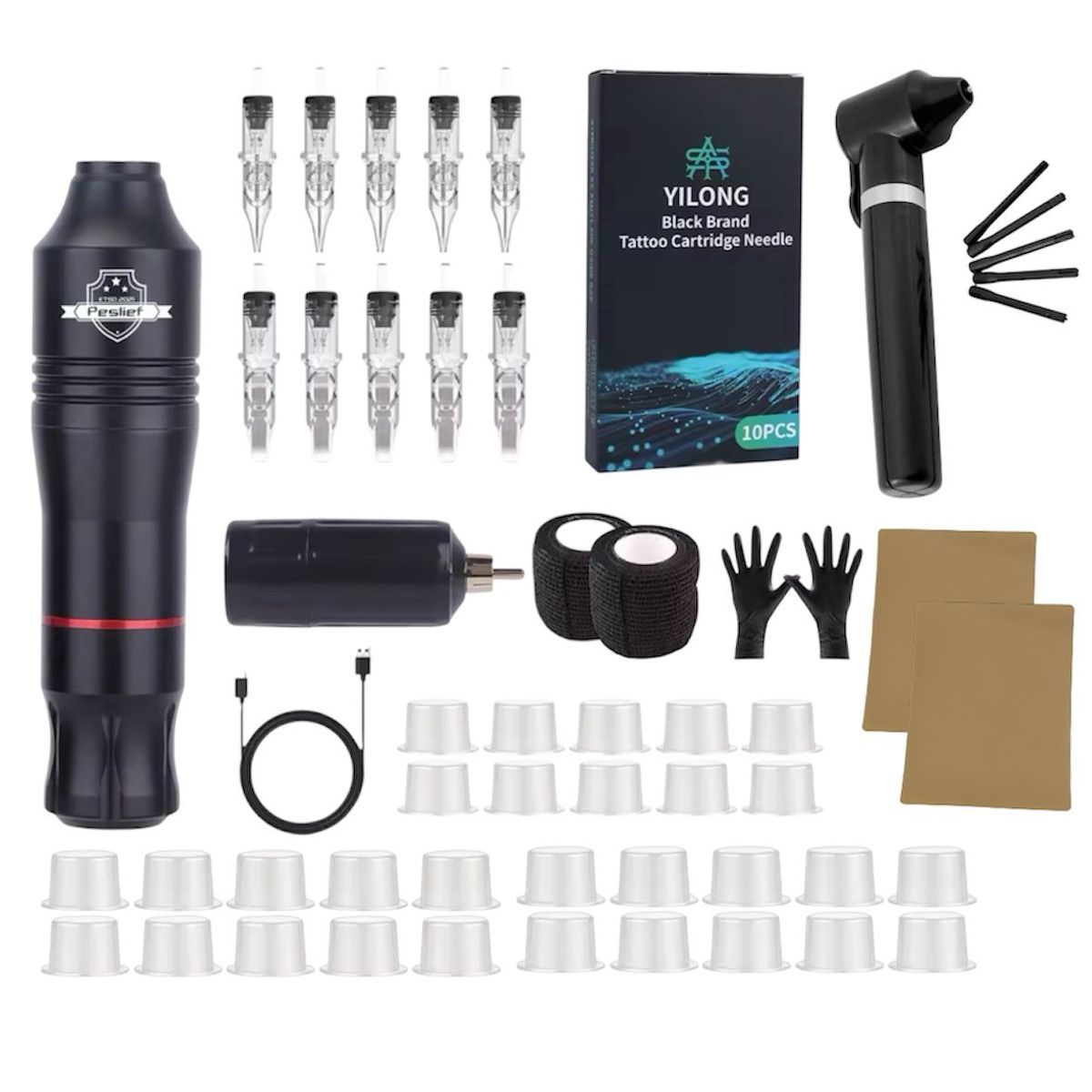 GENERICO - MAQUINA TATUAR TATUAJE TATOO ROTATIVA INALAMBRICA 5 VELOCIDADES