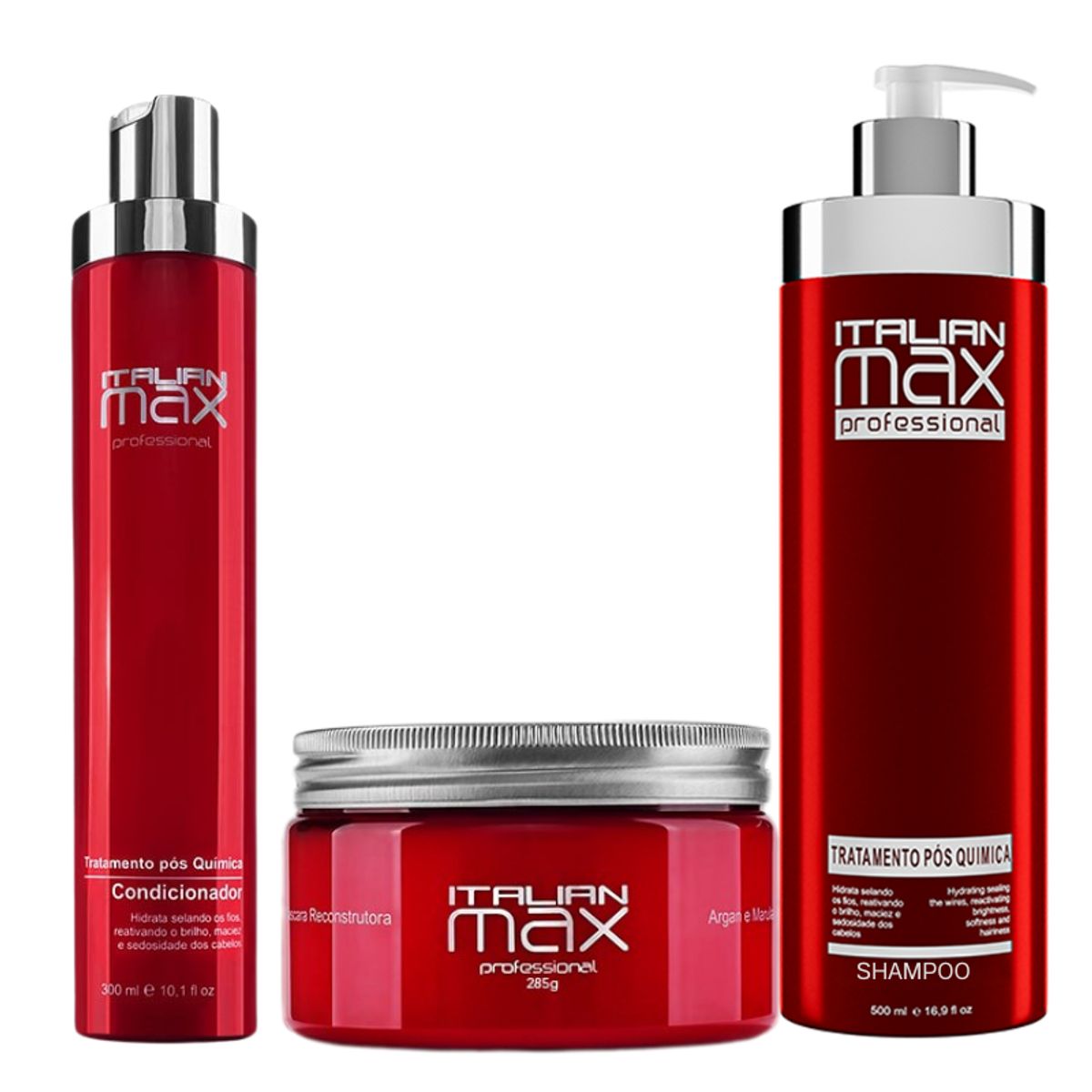 GENERICO - ITALIAN MAX - Post Química Shampoo 500ml + Acondicionador 300ml + Mask