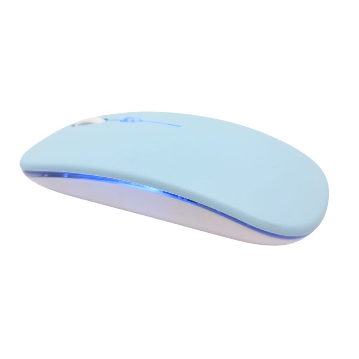 GENERICO - Mouse Inalámbrico Recargable Dual Bluetooth y USB 24G RGB AZUL