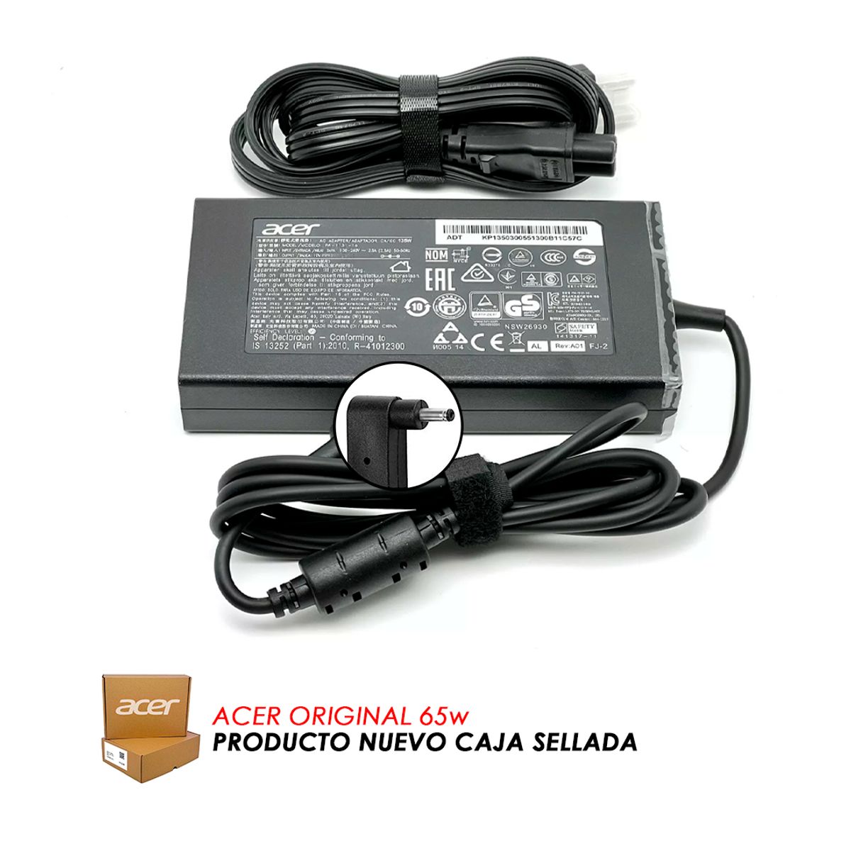 ACER - Cargador Acer 65w  NUEVO ORIGINAL