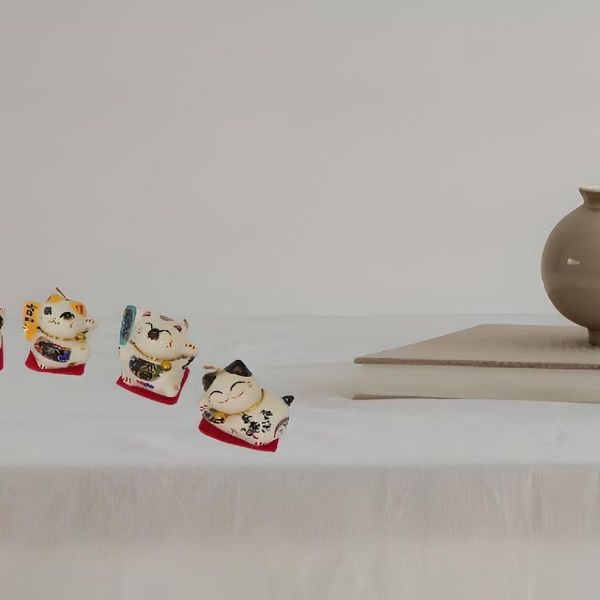 GENERICO - GATO CHINO 5 GATITOS ADORNOS DECORATIVOS