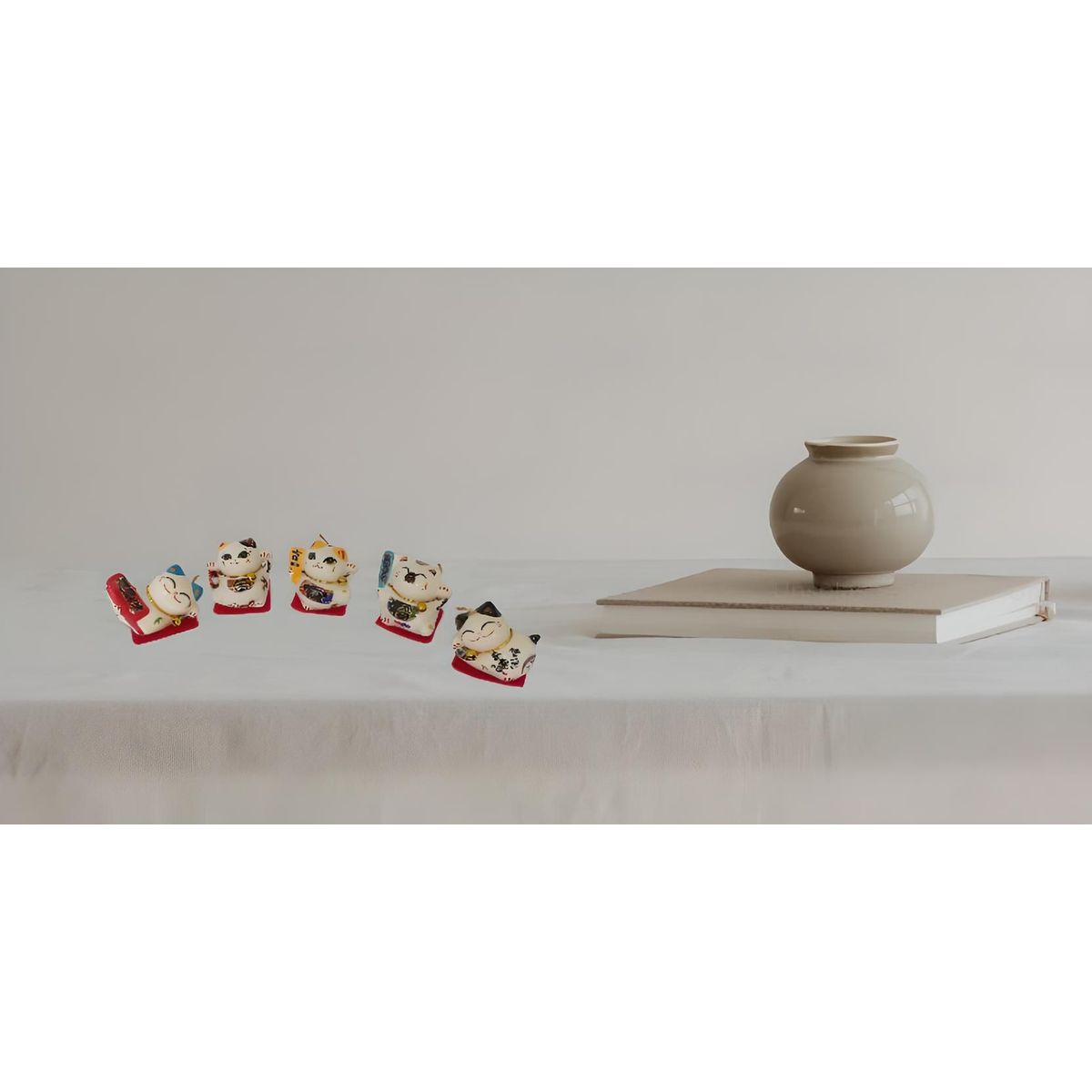 GENERICO - GATO CHINO 5 GATITOS ADORNOS DECORATIVOS