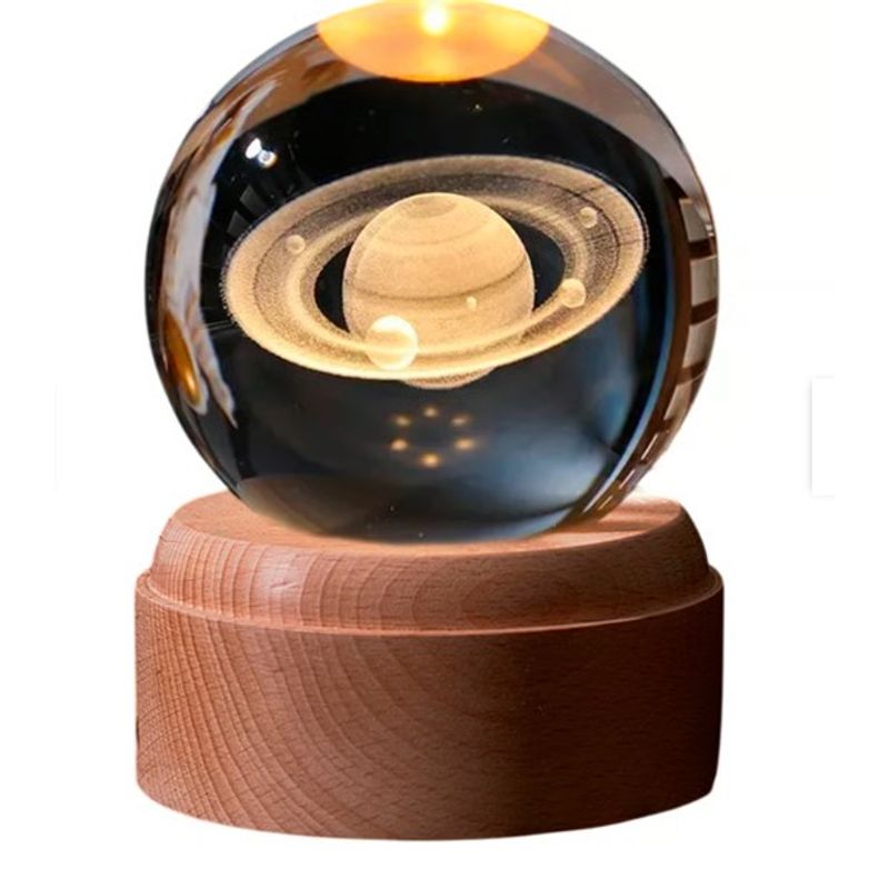 GENERICO - Lampara  Esfera 3D Giratorio Saturno