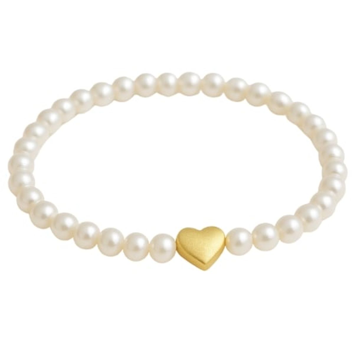 GENERICO - Pulsera Perlas del Rio con corazón pasante Mujer