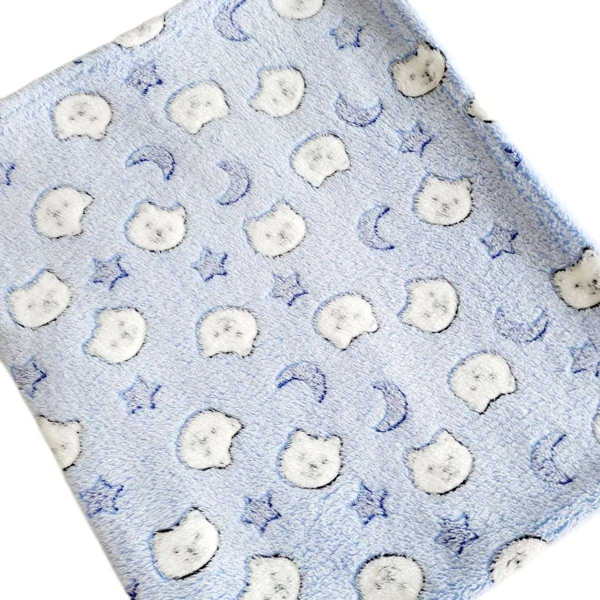 GENERICO - Manta Bebe Peluche Estampado - GATITOS CELESTE